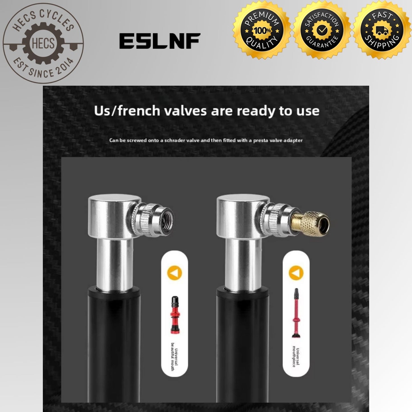 ESLNF Bicycle Mini Pump Aluminium Alloy Portable Hand Air Pump for Presta & Schrader Valves