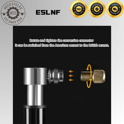 ESLNF Bicycle Mini Pump Aluminium Alloy Portable Hand Air Pump for Presta & Schrader Valves