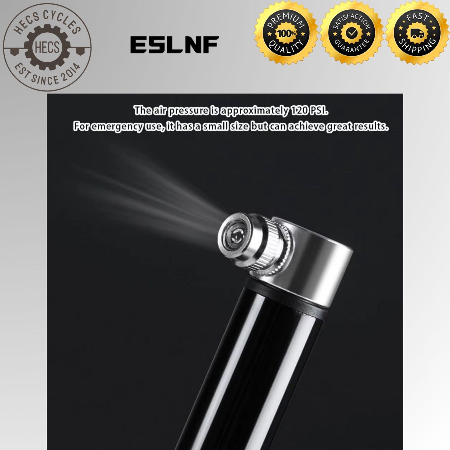 ESLNF Bicycle Mini Pump Aluminium Alloy Portable Hand Air Pump for Presta & Schrader Valves