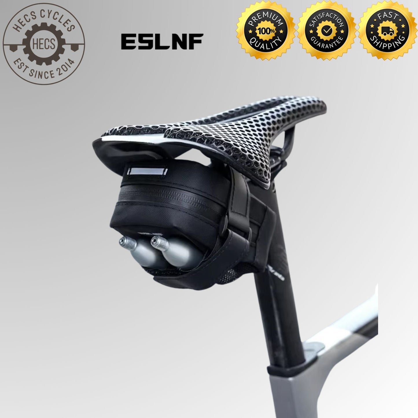 ESLNF Cycling Saddle Bag Waterproof Bicycle Tail Bag with Mesh Storage for MTB & Road Bikes