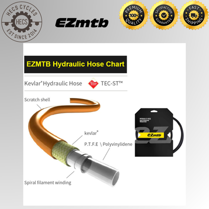 EZMTB Bike Hydraulic Hose for Shimano/SRAM/Avid /Formula/HOPE/ 1M 1.7M Cable Housing Bcycle Brake Cable Hose