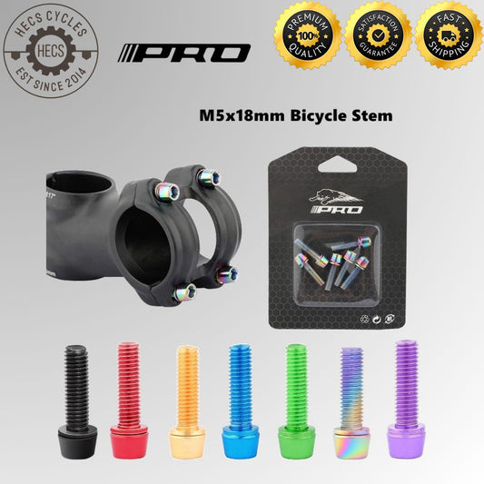 IIIPRO M5x18mm Bicycle Stem Bolts Set (6pcs) – Many Colours Stainless Steel Bike Handlebar Riser Screws