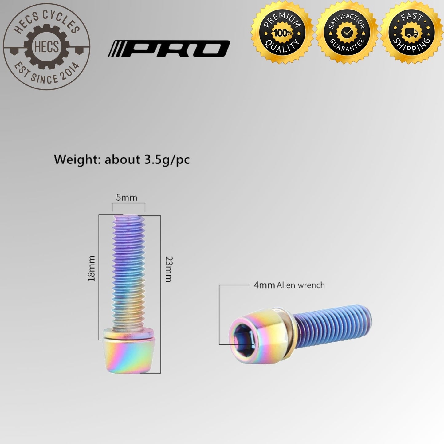 IIIPRO M5x18mm Bicycle Stem Bolts Set (6pcs) – Many Colours Stainless Steel Bike Handlebar Riser Screws