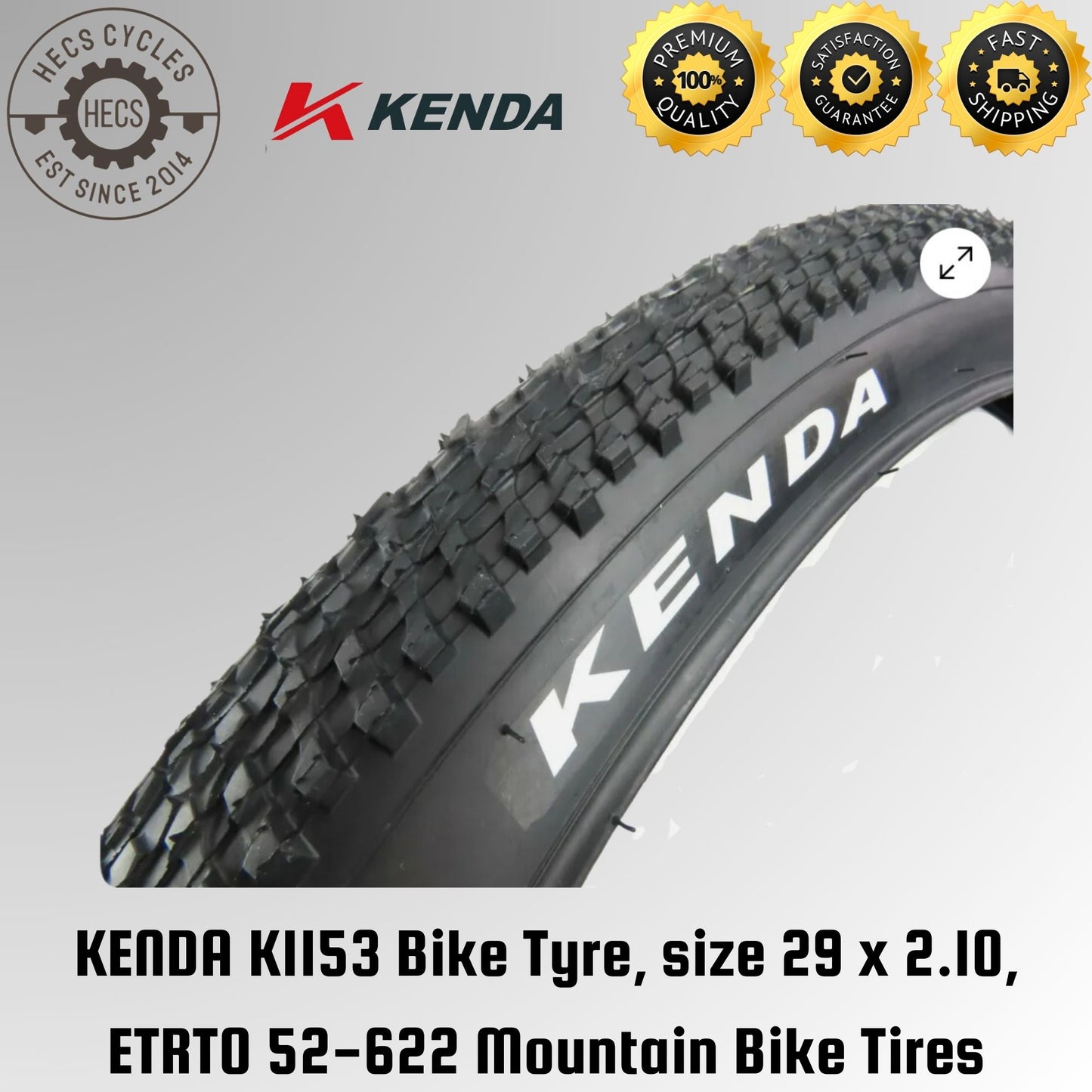 KENDA K1153 Bike Tyre, size 29 x 2.10, ETRTO 52-622 Mountain Bike Tires