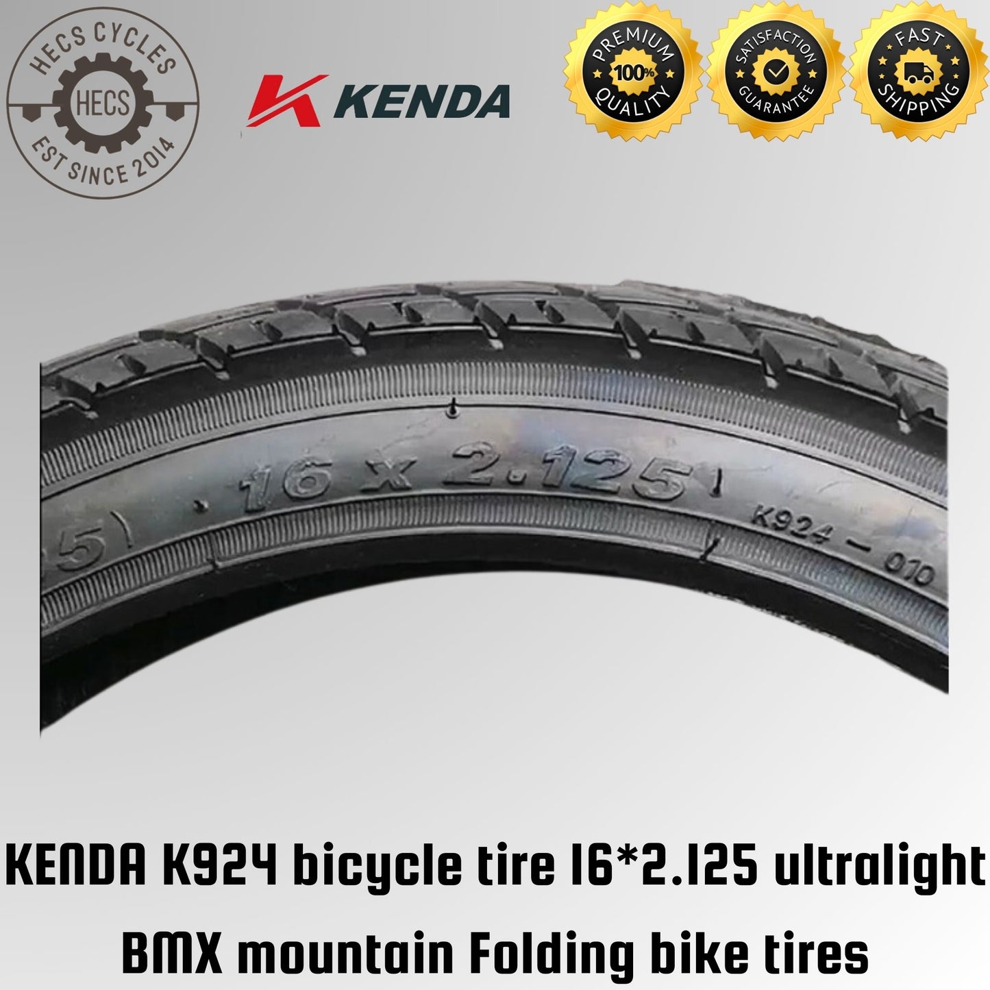 KENDA K924 bicycle tire 16*2.125 ultralight BMX mountain Folding bike ebike tires