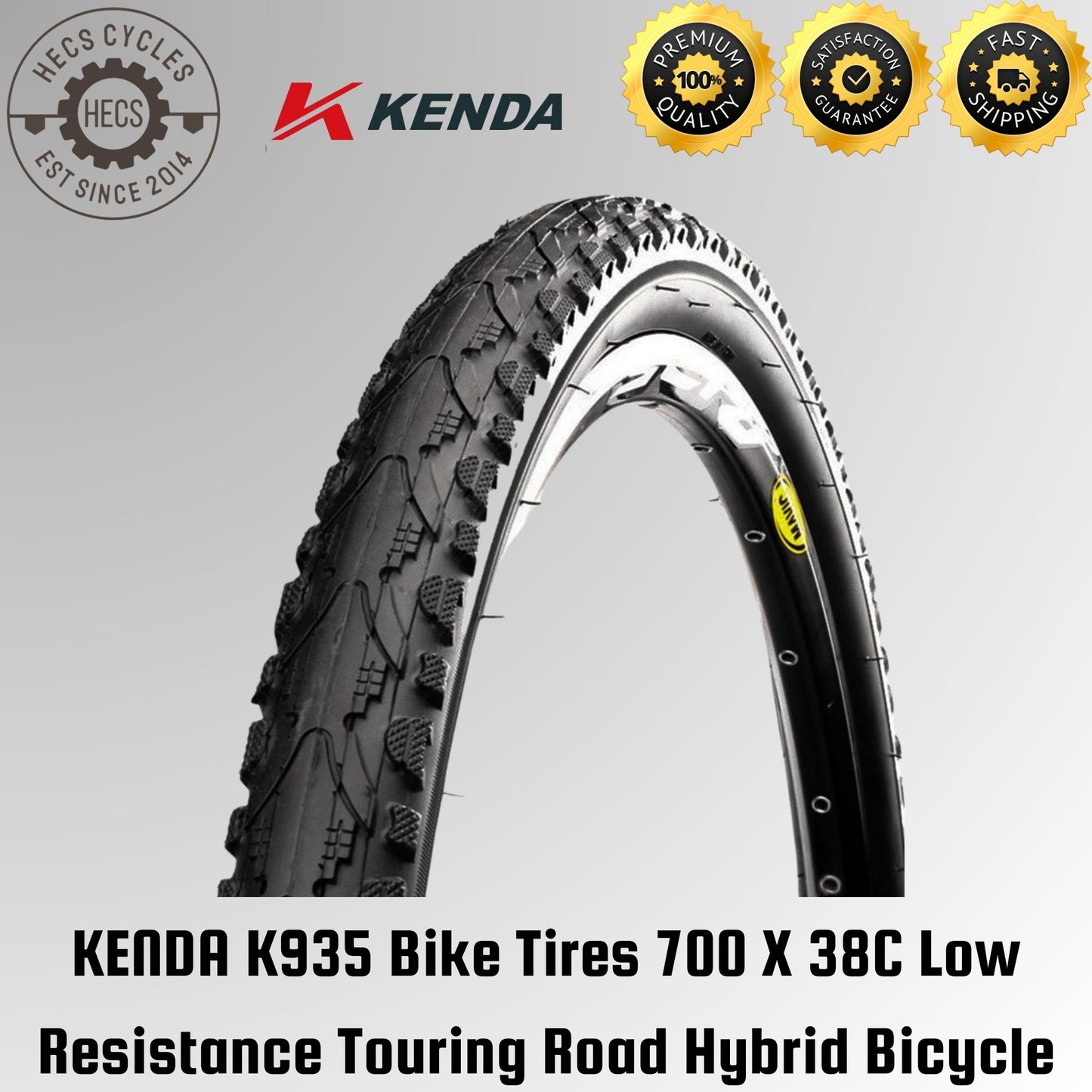 KENDA K935 Bike Tires 700 X 38C Low Resistance Touring Road Hybrid Bicycle Tires