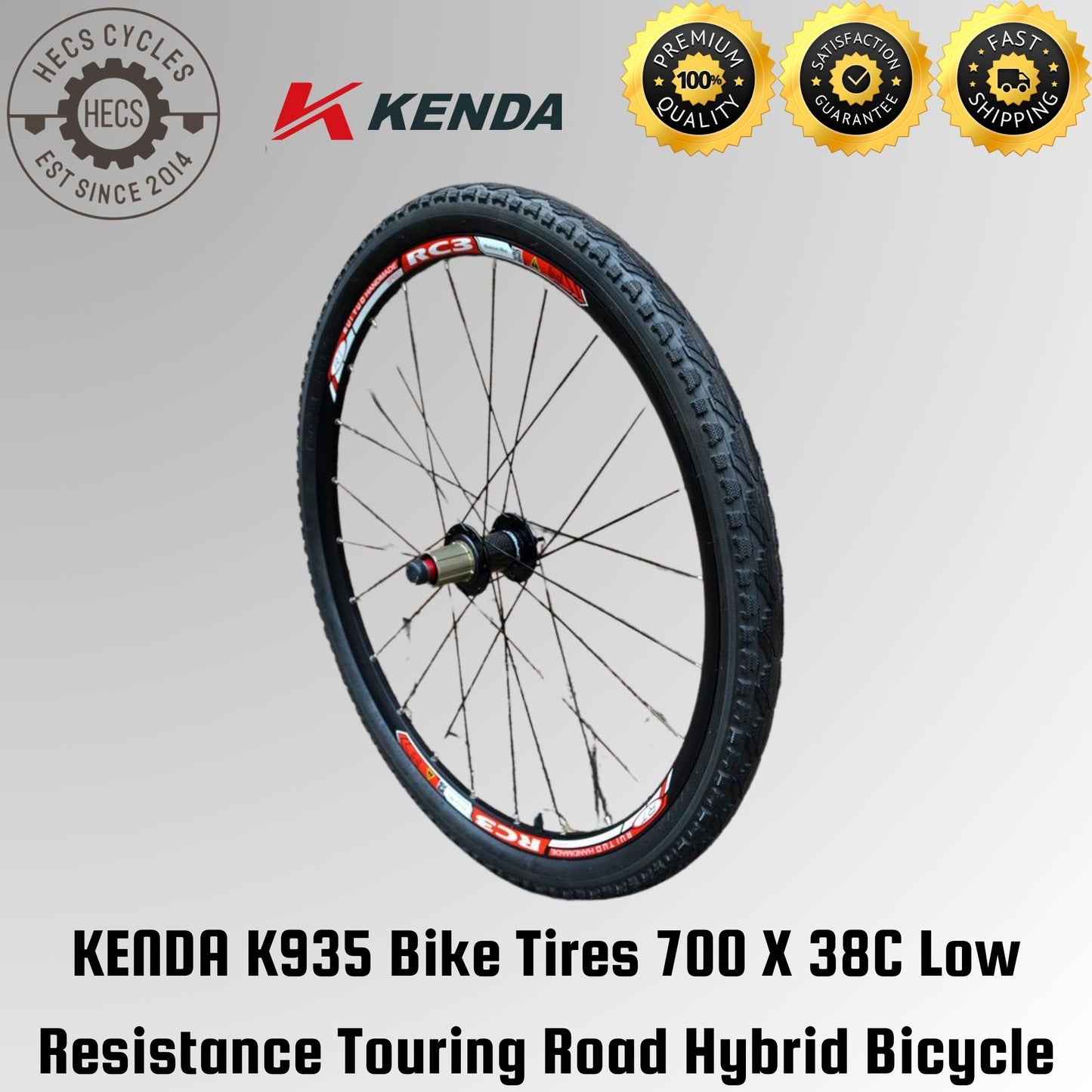 KENDA K935 Bike Tires 700 X 38C Low Resistance Touring Road Hybrid Bicycle Tires