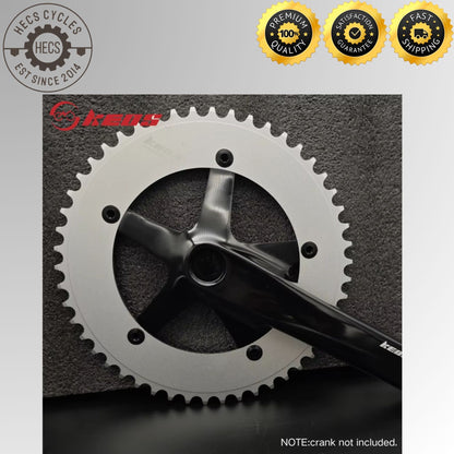 KEOS 144BCD Fixed Gear Track Chainring CNC Aluminium Single Speed 44T–70T Black/Silver