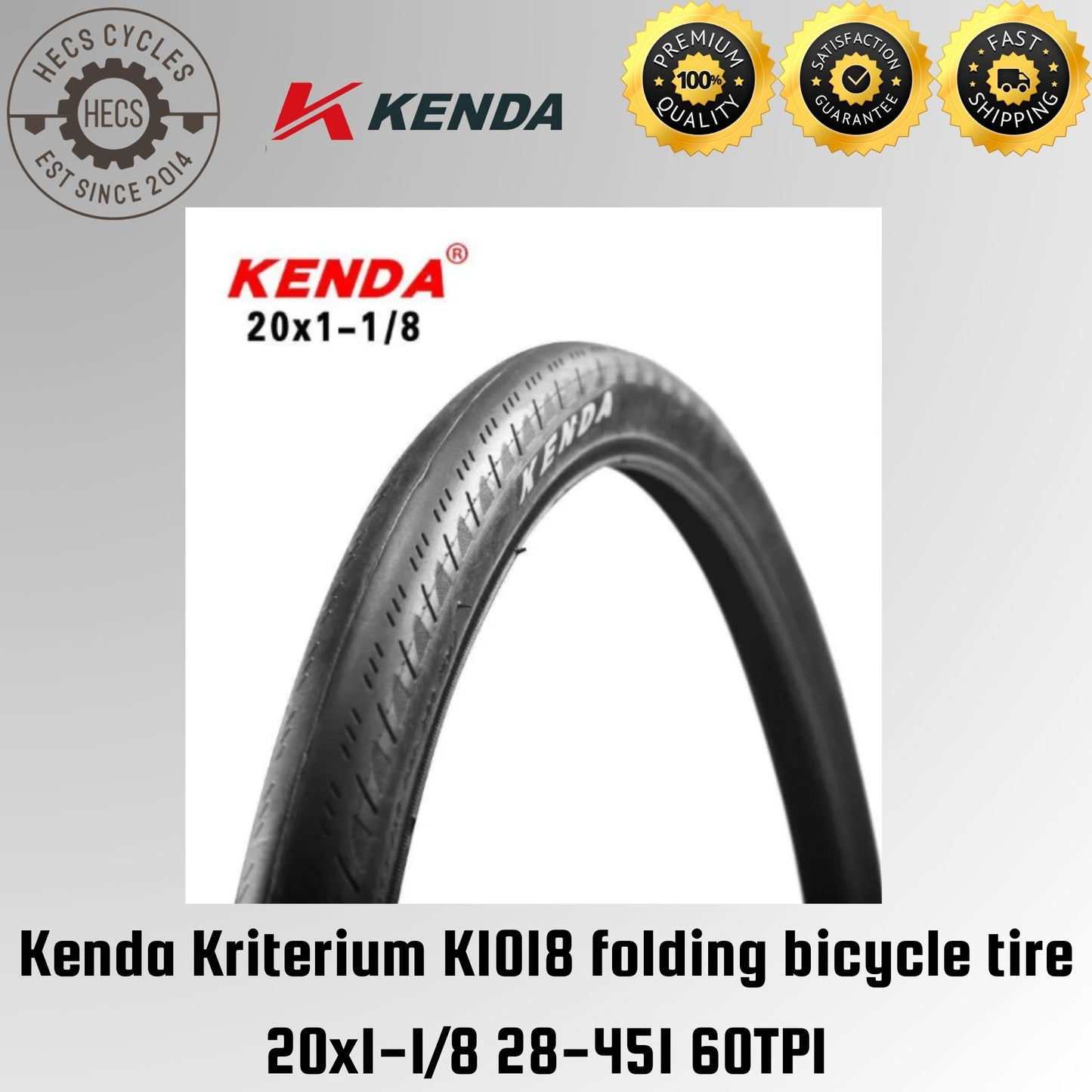 Kenda Kriterium K1018 folding bicycle tire 20x1-1/8 28-451 60TPI