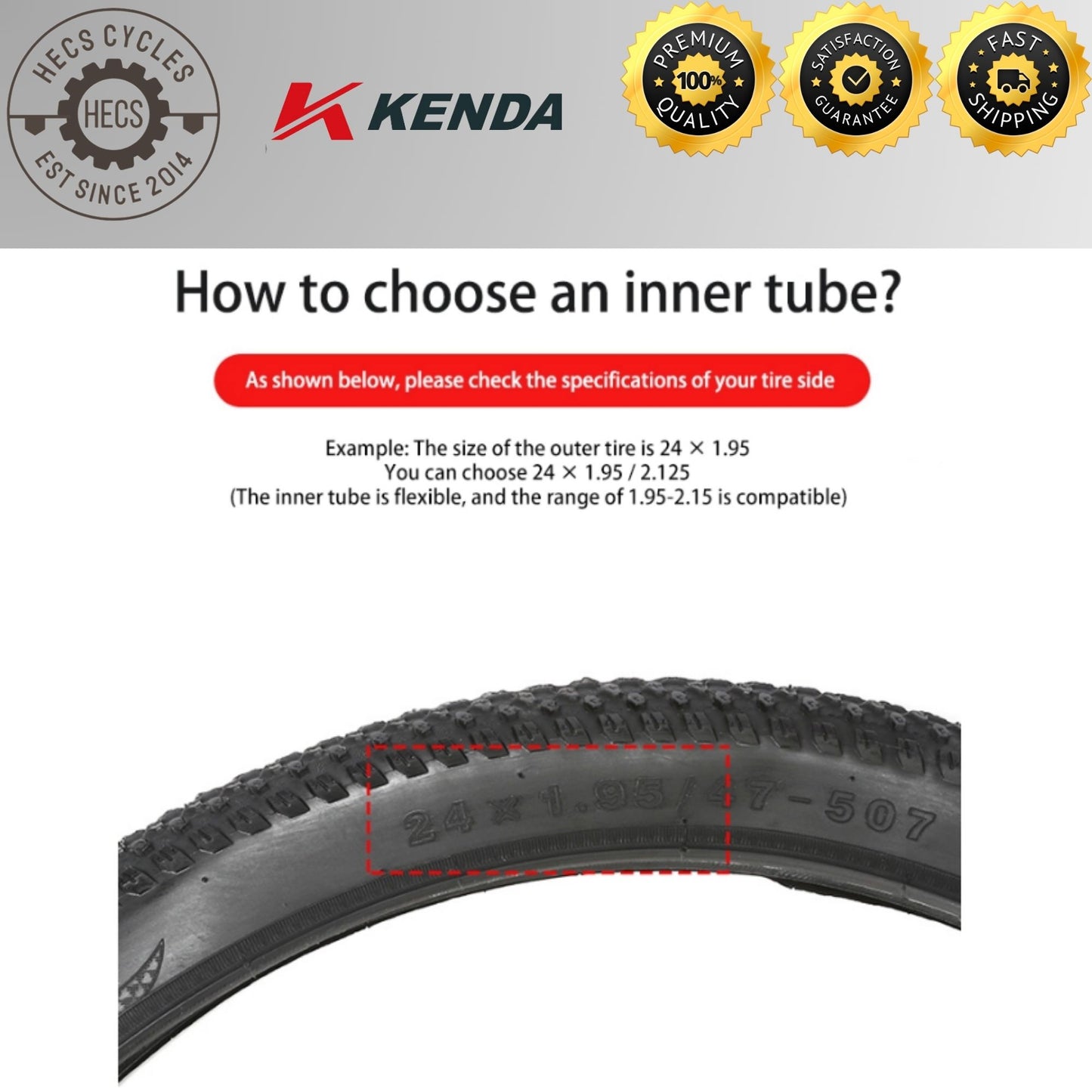 Kenda Inner Tube Bicycle Tube 12/14/16/20/22/24/26/27.5/29/700C