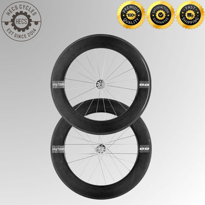 Kratozen 88mm 3k Gloss Carbon Track Wheelset