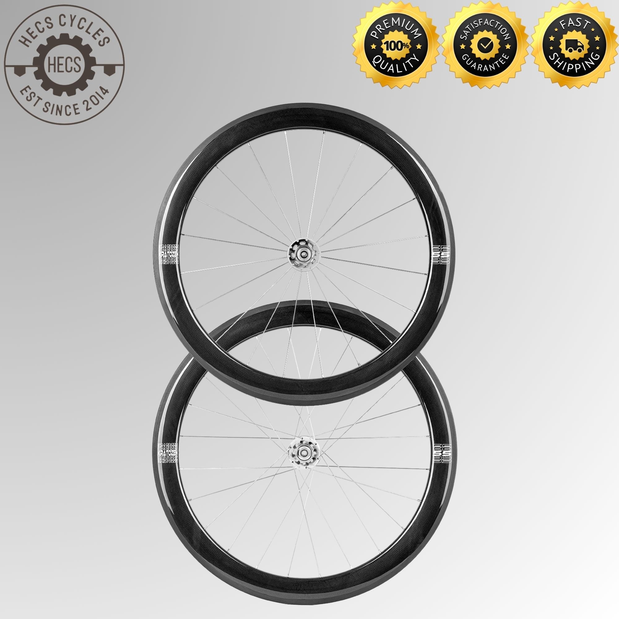 Kratozen 55mm 3k Gloss Carbon Track Wheelset – HECS Cycles