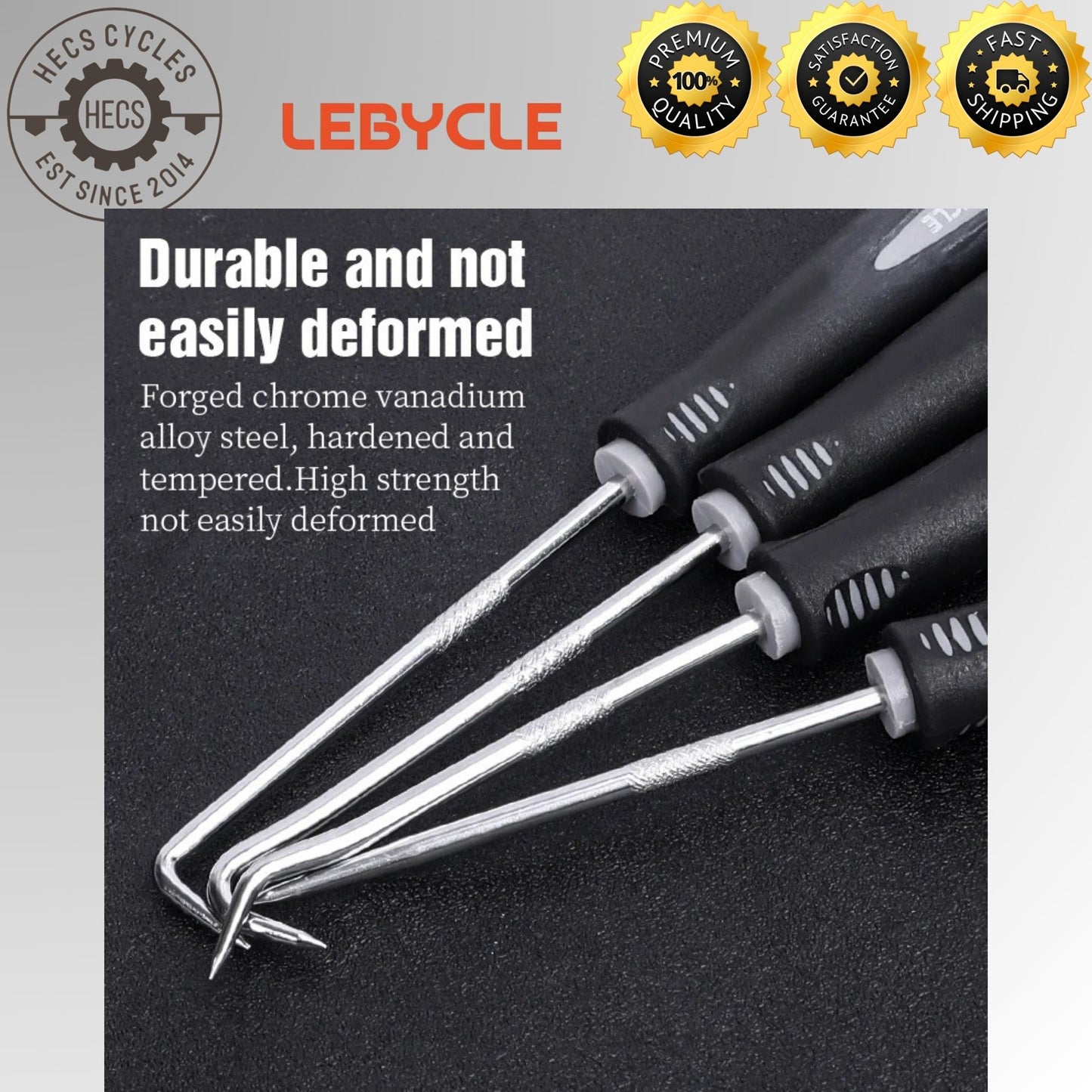 Lebycle O-Ring & Oil Seal Remover – 45/90 Degree Hook Tool for Bicycle Hub Bearings & Suspension Forks
