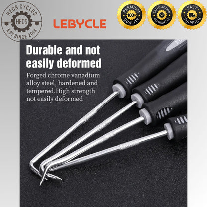 Lebycle O-Ring & Oil Seal Remover – 45/90 Degree Hook Tool for Bicycle Hub Bearings & Suspension Forks