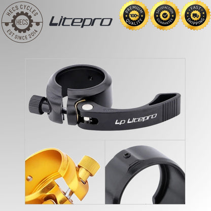 Litepro 40.9mm Folding Bike Seatpost Clamp – Quick Release Aluminum Alloy Seatclamp for 33.9mm Seatpost
