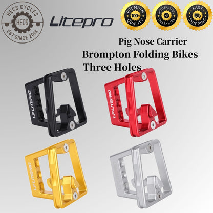 Litepro Aluminum Alloy Front Carrier Bracket 3-Hole Mount Adapter for Brompton Dahon Fnhon Folding Foldable Bikes