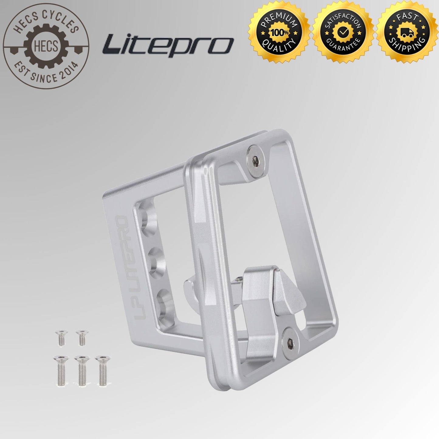 Litepro Aluminum Alloy Front Carrier Bracket 3-Hole Mount Adapter for Brompton Dahon Fnhon Folding Foldable Bikes
