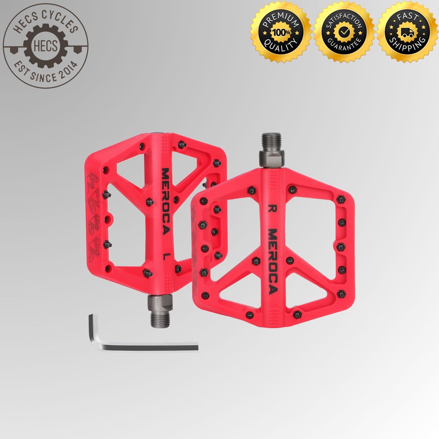 MEROCA Wide Nylon Platform Pedals Mountain Bike Road Bike Foldable MTB Bicycle Pedals