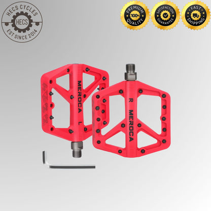 MEROCA Wide Nylon Platform Pedals Mountain Bike Road Bike Foldable MTB Bicycle Pedals