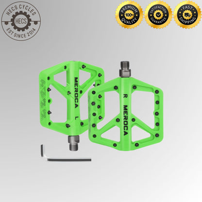 MEROCA Wide Nylon Platform Pedals Mountain Bike Road Bike Foldable MTB Bicycle Pedals
