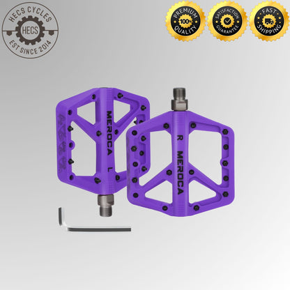 MEROCA Wide Nylon Platform Pedals Mountain Bike Road Bike Foldable MTB Bicycle Pedals