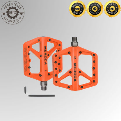 MEROCA Wide Nylon Platform Pedals Mountain Bike Road Bike Foldable MTB Bicycle Pedals