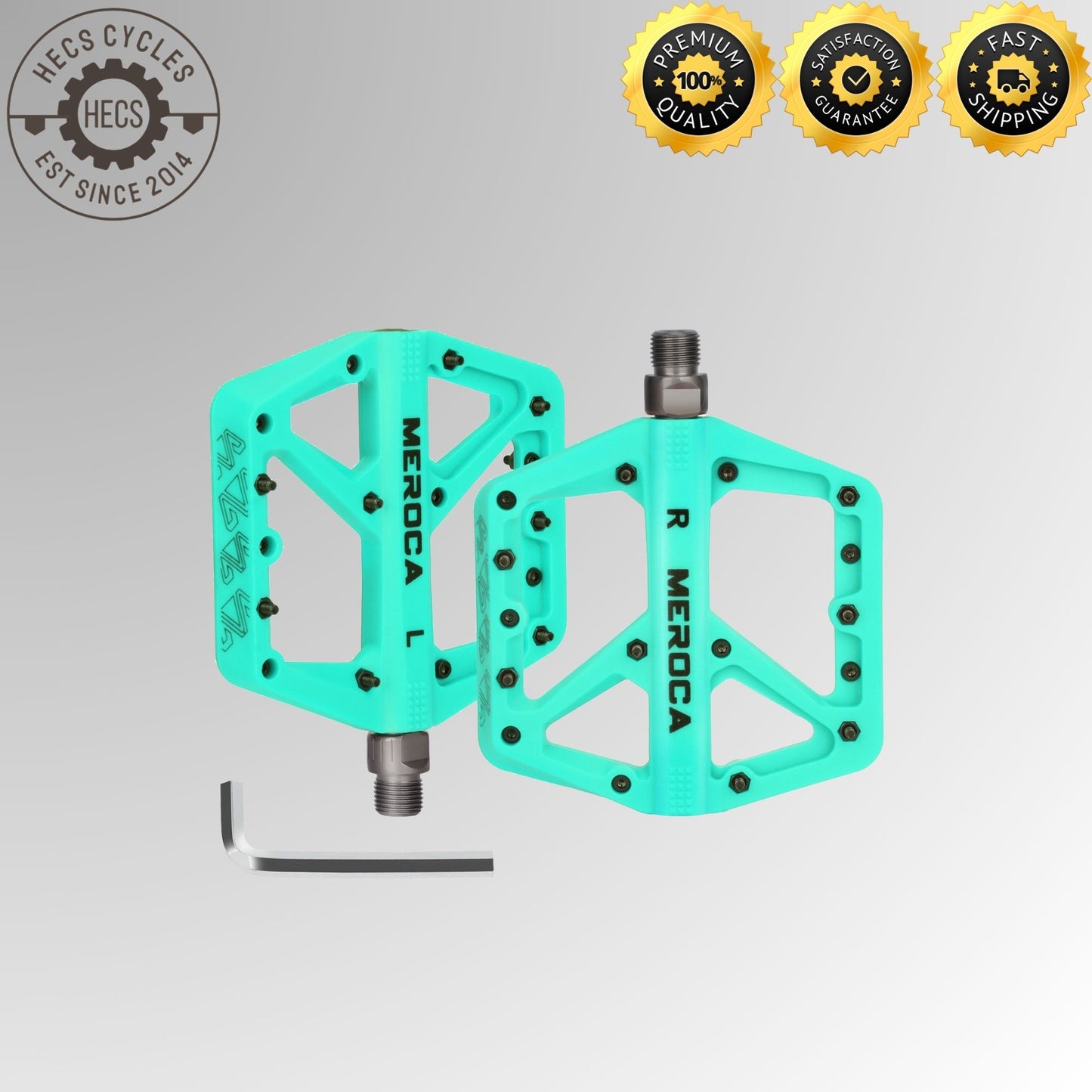 MEROCA Wide Nylon Platform Pedals Mountain Bike Road Bike Foldable MTB Bicycle Pedals