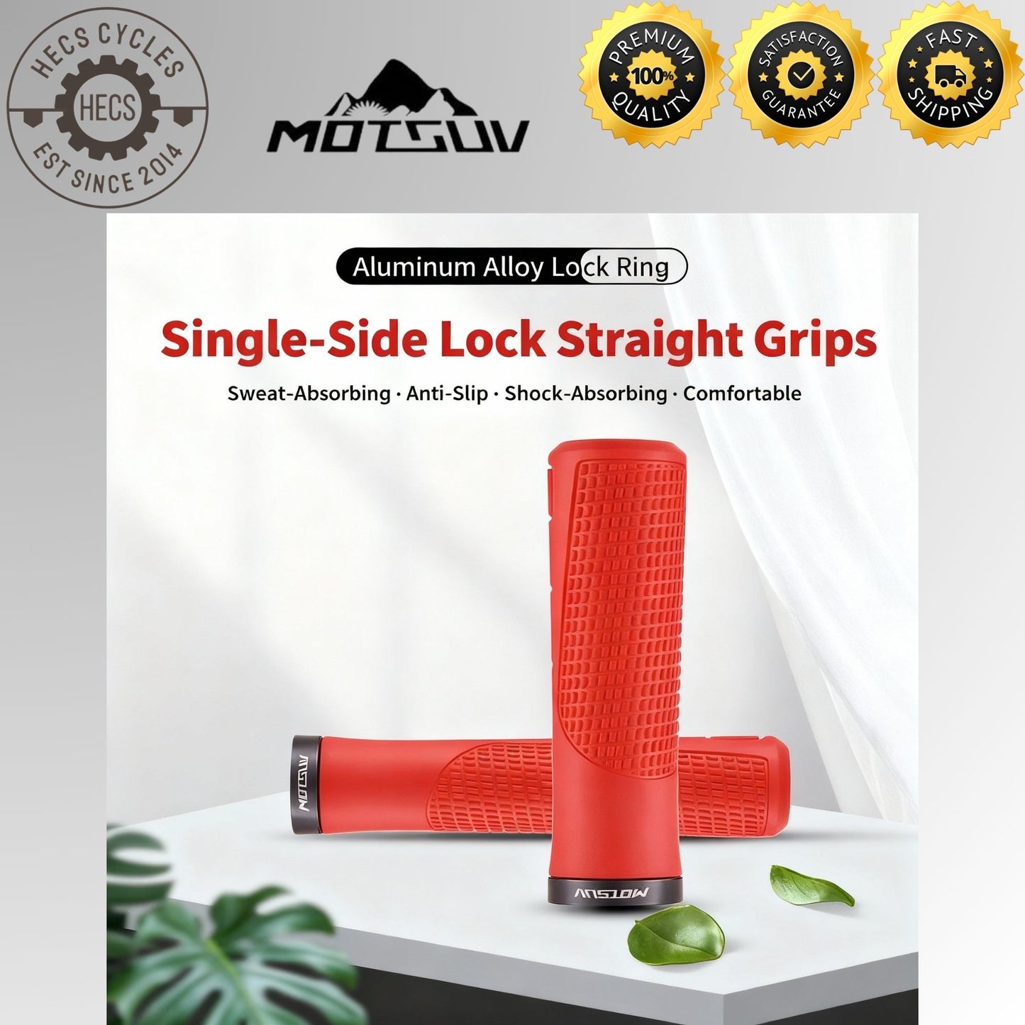 MOTSUV Bicycle Lock-On Bike Grips Ergonomic Anti-Slip Shock-Absorbing Handlebar Grips