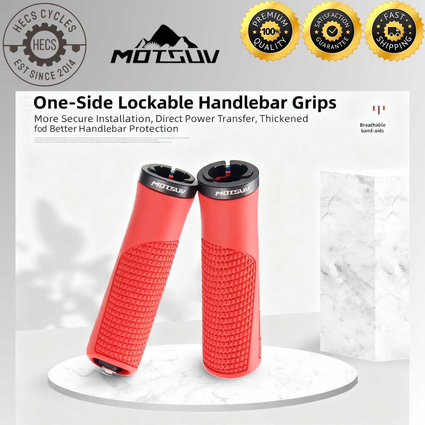 MOTSUV Bicycle Lock-On Bike Grips Ergonomic Anti-Slip Shock-Absorbing Handlebar Grips