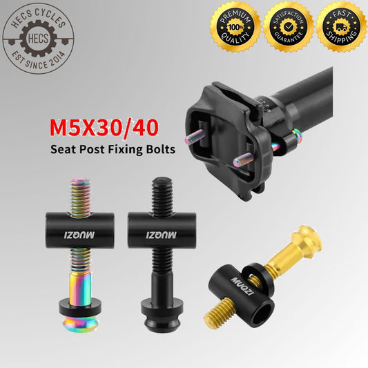 MUQZI 2Pcs Seatpost Bolts TC4 Titanium Alloy M5x30/40MM Bicycle Saddle Fixed Bolts Screws