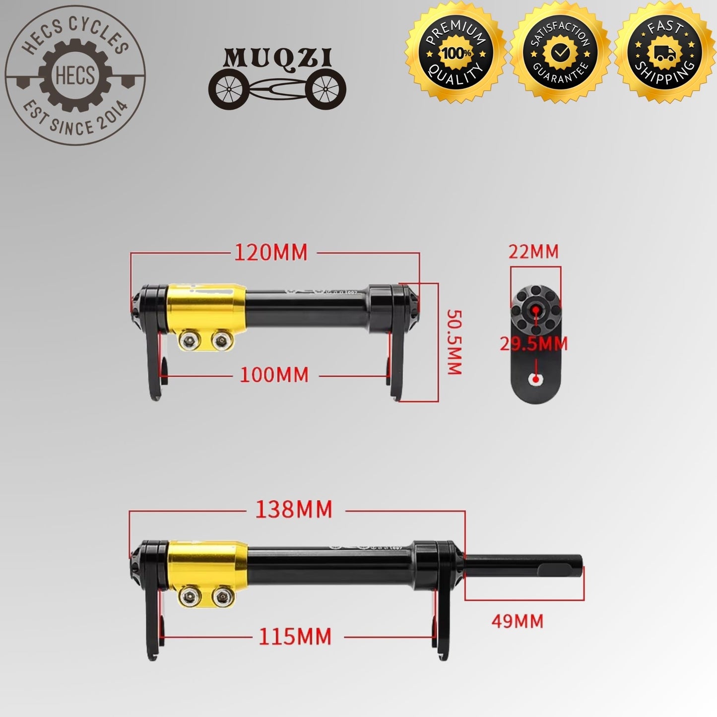 MUQZI Easy Wheels Extension Rod Expandable Lever for Brompton Folding Bikes