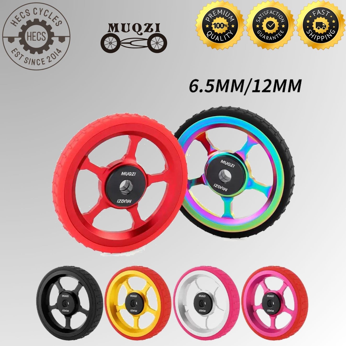 MUQZI Aluminium Alloy Easy Wheels Roller Set for Brompton Folding Bikes