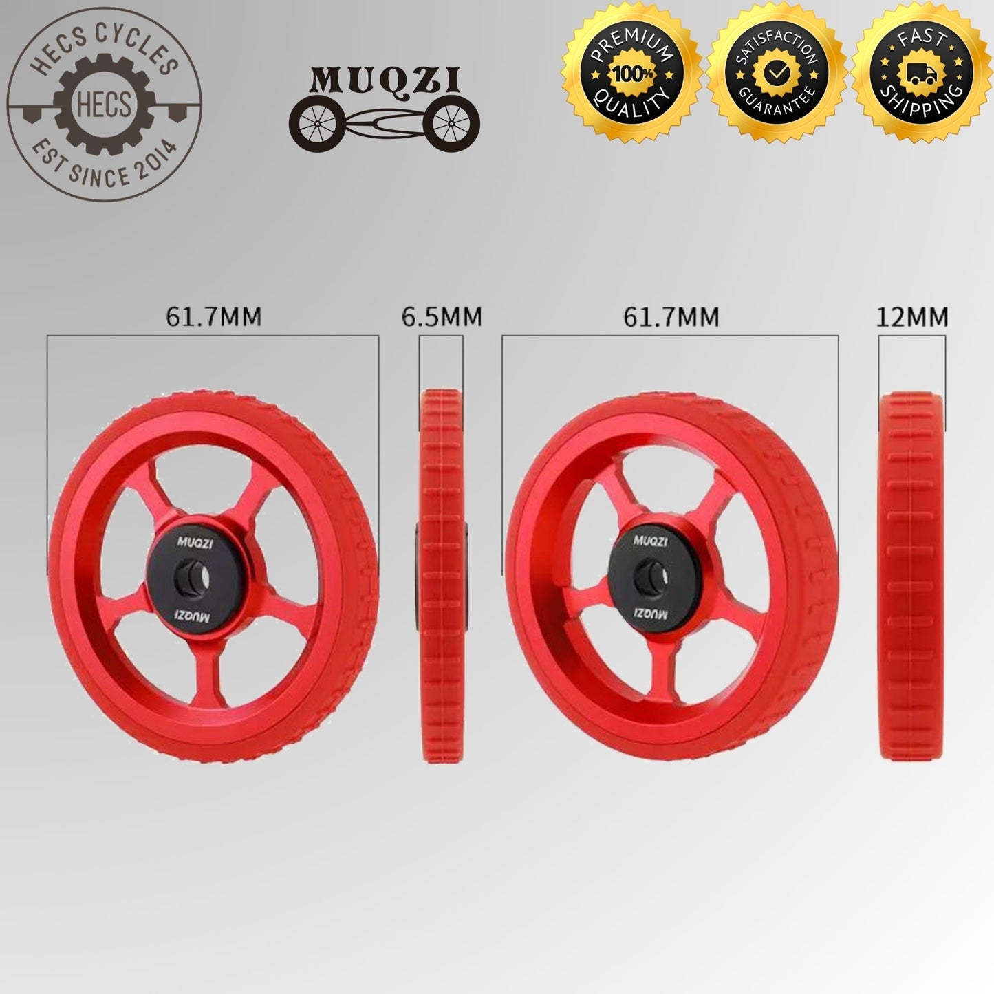 MUQZI Aluminium Alloy Easy Wheels Roller Set for Brompton Folding Bikes