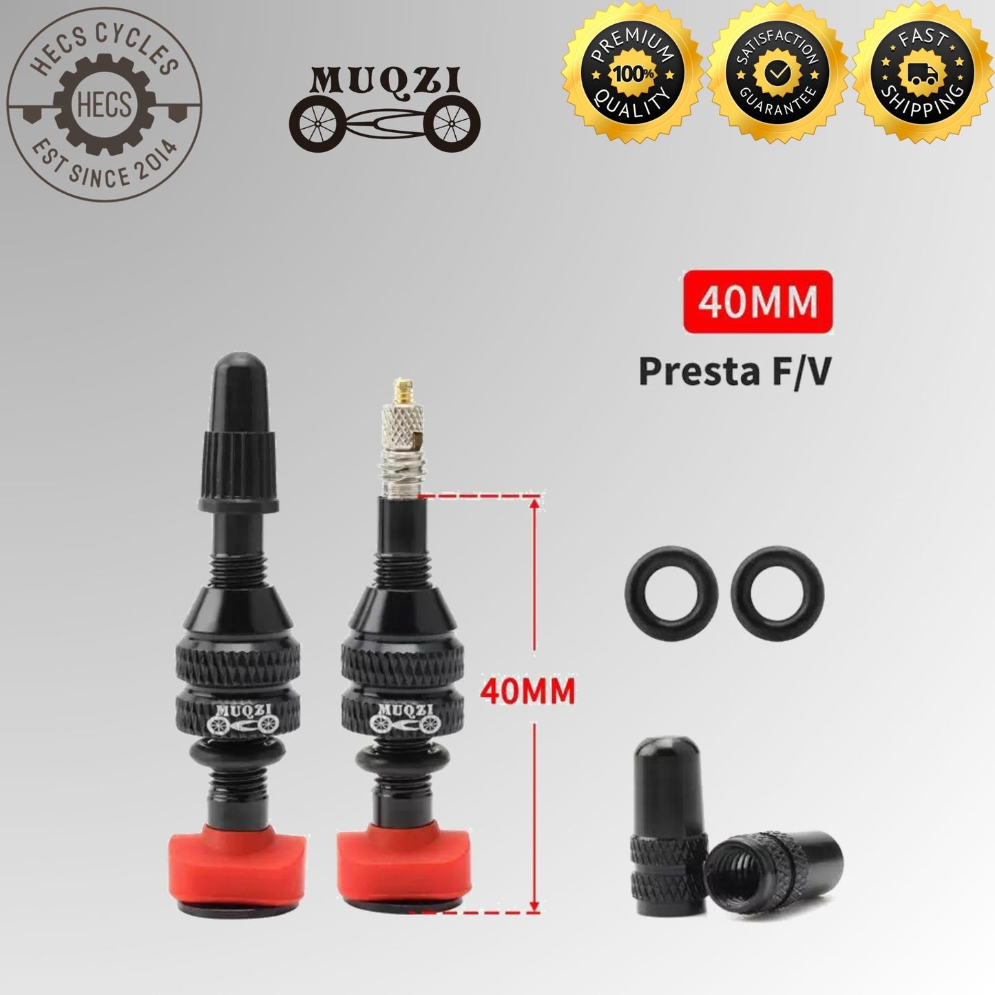 MUQZI Presta Tubeless Valve Set 40mm 60mm Aluminium for MTB and Road Bikes