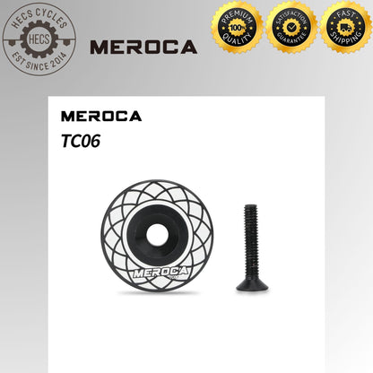 Meroca Aluminum Bicycle Stem Headset Top Cap 28.6mm 1 1/8" Steerer Fork Tube Headset Cap Cover