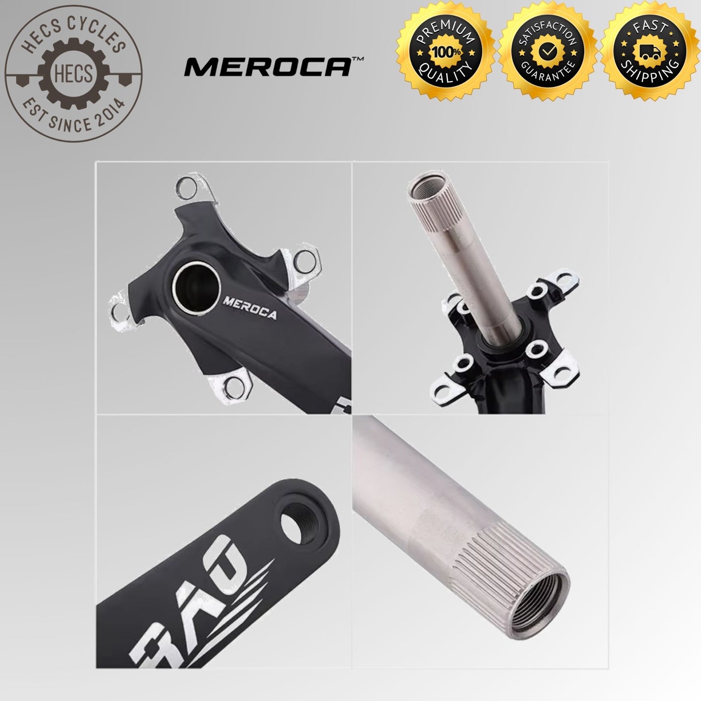 Meroca MTB Crankset 170mm with Bottom Bracket 32T Chainring 104BCD Aluminum Alloy Mountain Bike Crank