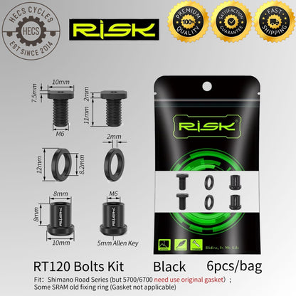 RISK Titanium Shifter Clamp Bolt Set Bicycle Gear Lever Fixing Screws for Shimano R8000 SRAM Force