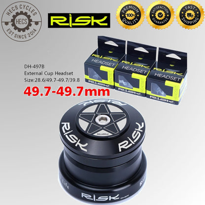 RISK MTB Road Bicycle Headset 34/41/41.8/44/49.7/50.6/55/56mm for Bike 1-1/8" 1.25" 1.5" Straight Tapered Fork