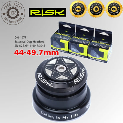 RISK MTB Road Bicycle Headset 34/41/41.8/44/49.7/50.6/55/56mm for Bike 1-1/8" 1.25" 1.5" Straight Tapered Fork