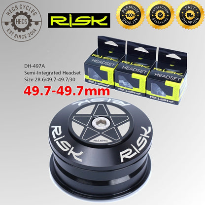 RISK MTB Road Bicycle Headset 34/41/41.8/44/49.7/50.6/55/56mm for Bike 1-1/8" 1.25" 1.5" Straight Tapered Fork