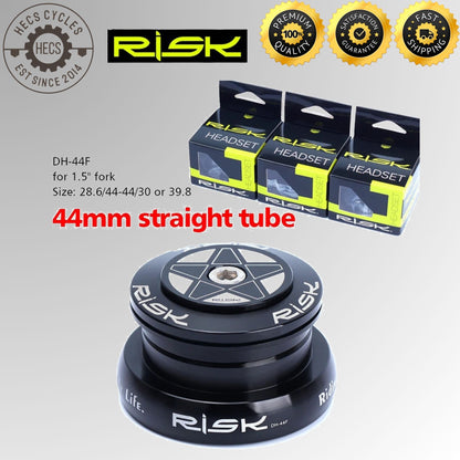 RISK MTB Road Bicycle Headset 34/41/41.8/44/49.7/50.6/55/56mm for Bike 1-1/8" 1.25" 1.5" Straight Tapered Fork