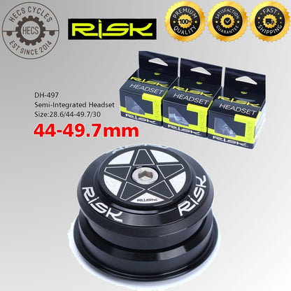 RISK MTB Road Bicycle Headset 34/41/41.8/44/49.7/50.6/55/56mm for Bike 1-1/8" 1.25" 1.5" Straight Tapered Fork