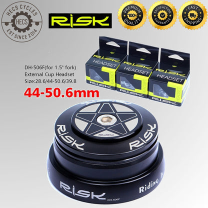 RISK MTB Road Bicycle Headset 34/41/41.8/44/49.7/50.6/55/56mm for Bike 1-1/8" 1.25" 1.5" Straight Tapered Fork