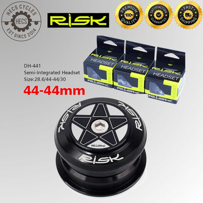 RISK MTB Road Bicycle Headset 34/41/41.8/44/49.7/50.6/55/56mm for Bike 1-1/8" 1.25" 1.5" Straight Tapered Fork