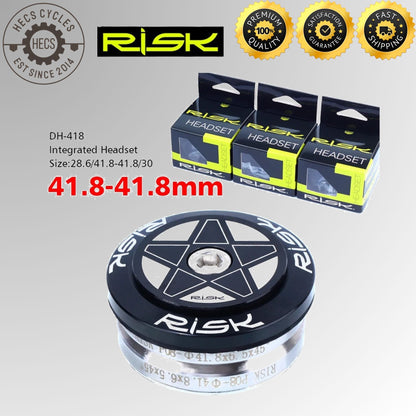 RISK MTB Road Bicycle Headset 34/41/41.8/44/49.7/50.6/55/56mm for Bike 1-1/8" 1.25" 1.5" Straight Tapered Fork