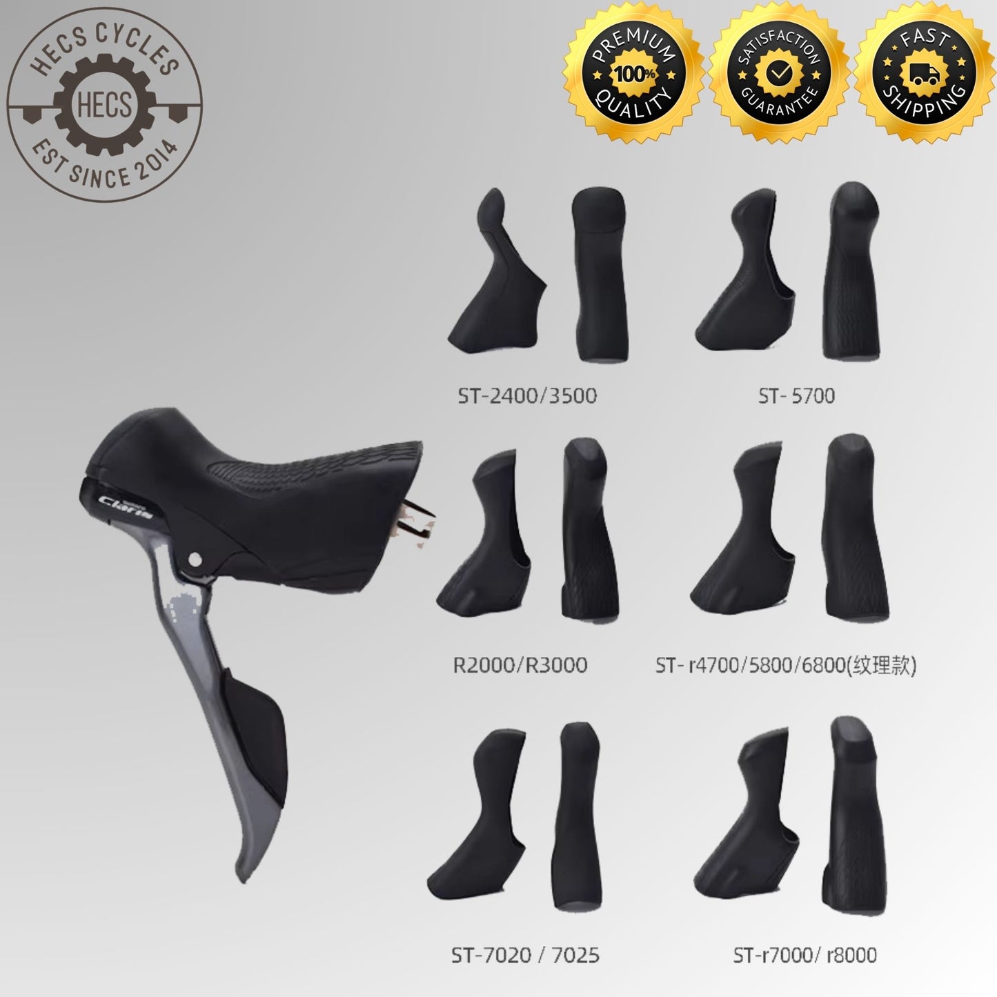 Road Bike Silicone Rubber Brake Hood Covers for Shimano ST-R2000 R3000 R7000 R8000 ST-4700 5800 6800 (1 Pair)