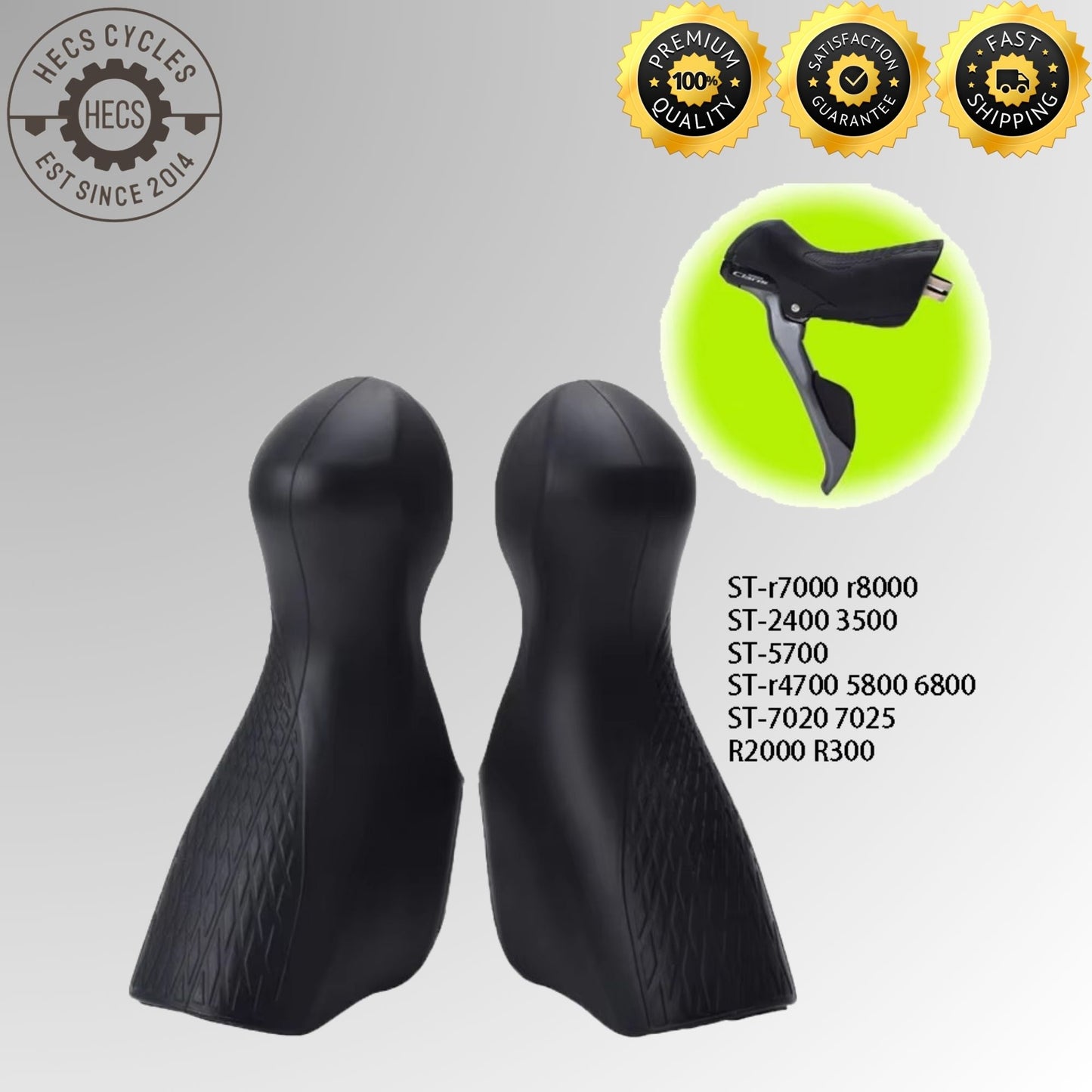 Road Bike Silicone Rubber Brake Hood Covers for Shimano ST-R2000 R3000 R7000 R8000 ST-4700 5800 6800 (1 Pair)