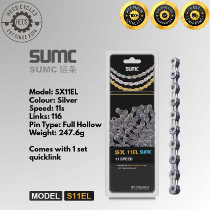 SUMC Bicycle Chain 8S 9S 10S 11S 12S 13S Silver Gold Foldable Road Mountain Bike Bicycle