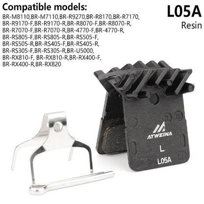 ATWEINA Bicycle Disc Brake Pads Resin Metal Heat Dissipation J05A L05A J04C L04C Compatible with Shimano MTB Road Bike