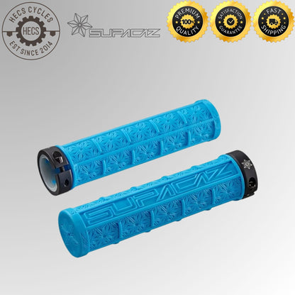 Supacaz Grizips Lock-On Bicycle Grips 135mm Silicone Anti-Slip MTB BMX Handlebar Grips (Pair)
